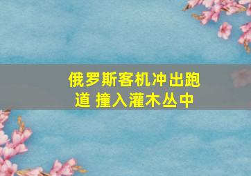 俄罗斯客机冲出跑道 撞入灌木丛中